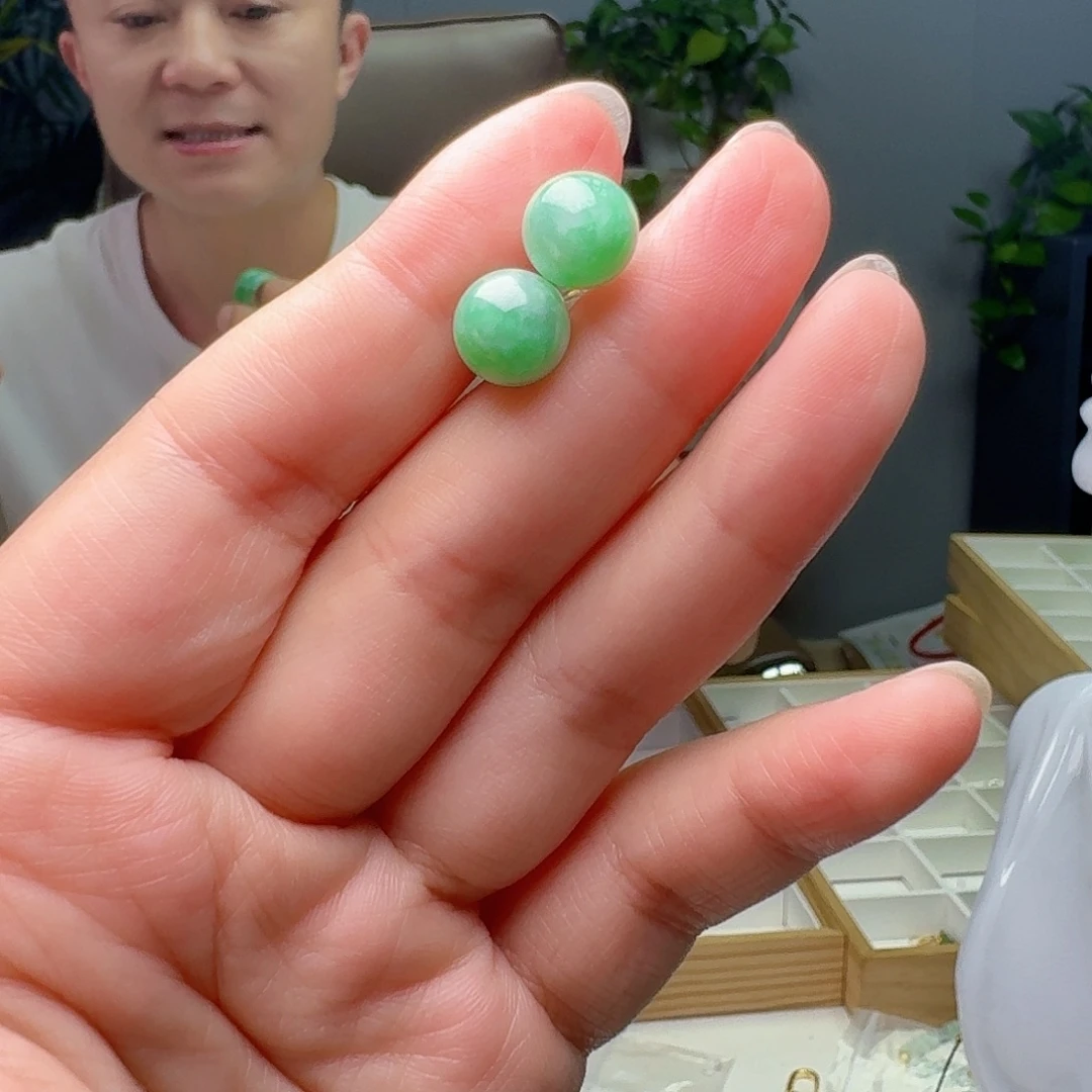 翡翠银S925镶嵌耳饰多样性发货其一