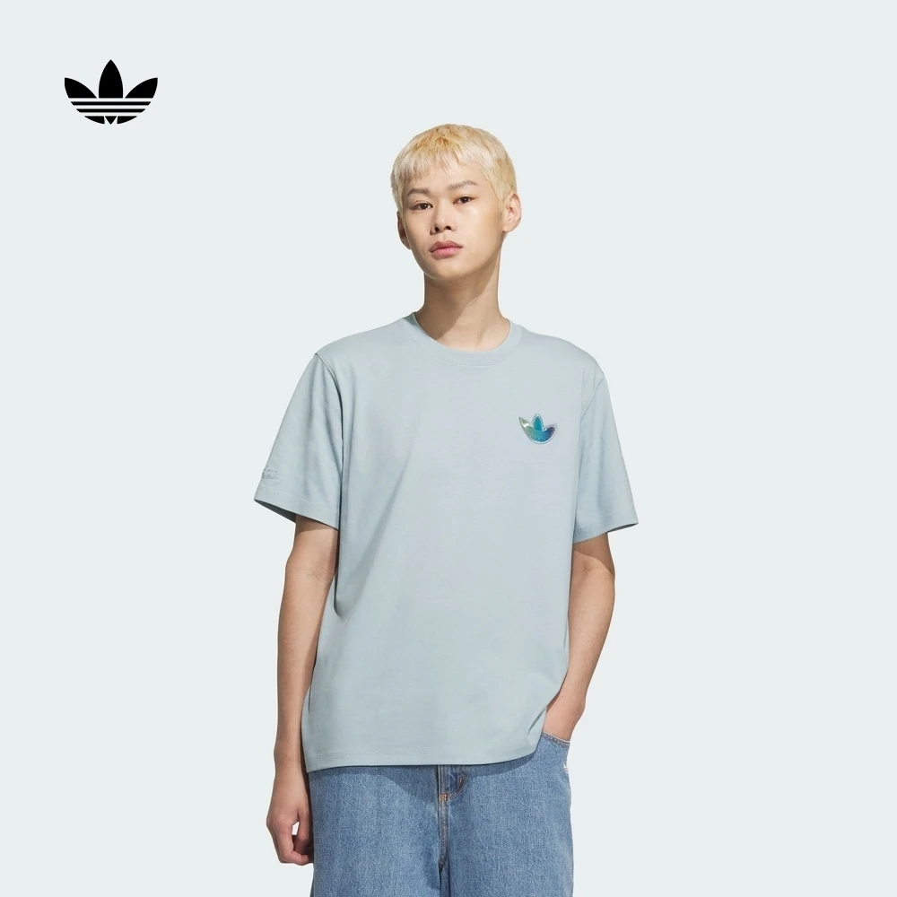流光风 阿迪达斯官方三叶草 经典纯棉运动短袖T恤男女新款KC3119