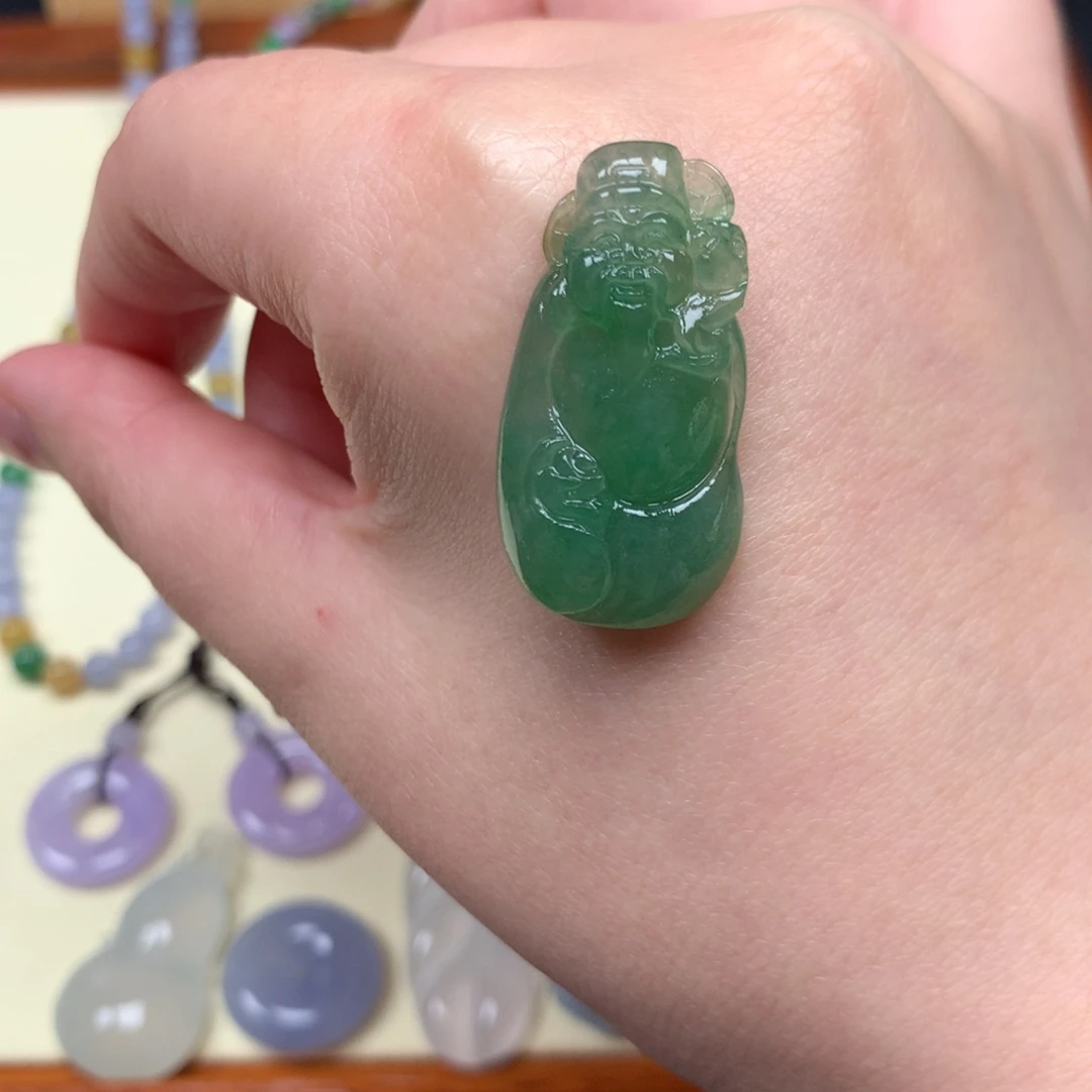 定制翡翠未镶嵌财神爷
