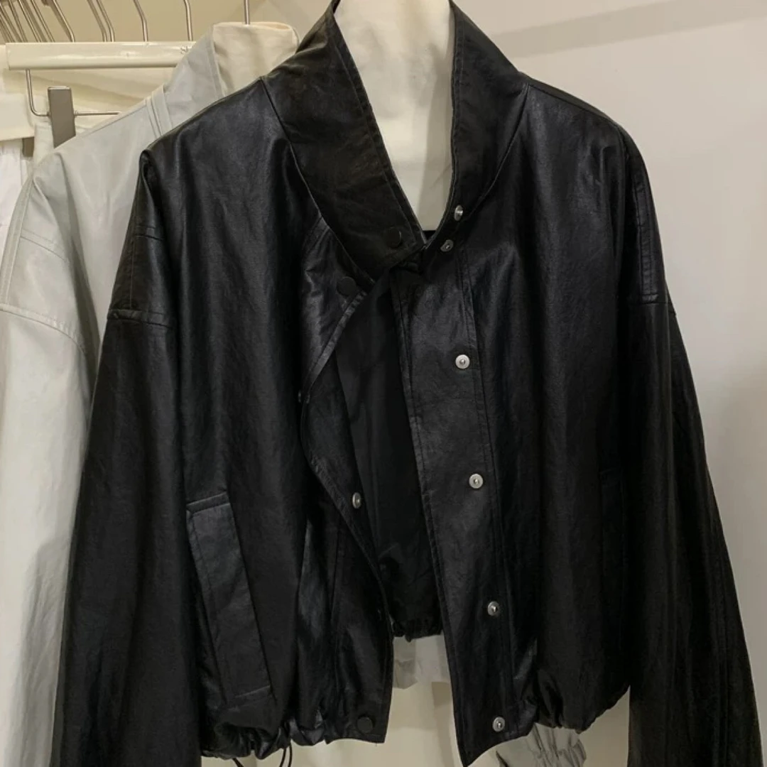 皮衣外套女2025新款早秋季高级感小个子短款机车服夹克上衣