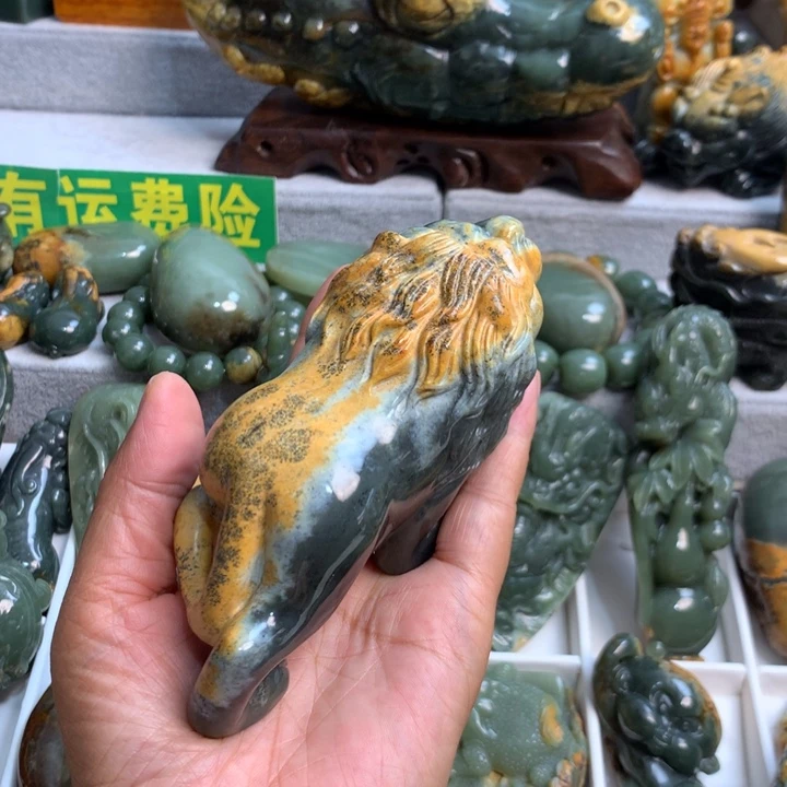 岫岩河磨玉（透闪石质玉）未镶嵌把件你****生