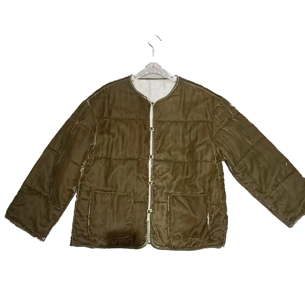 BBL设计师款中式绿色棉上衣S7863