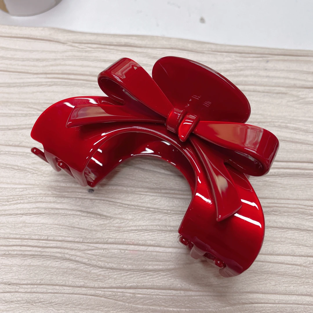 15155 红色 蝴蝶结 八字抓夹