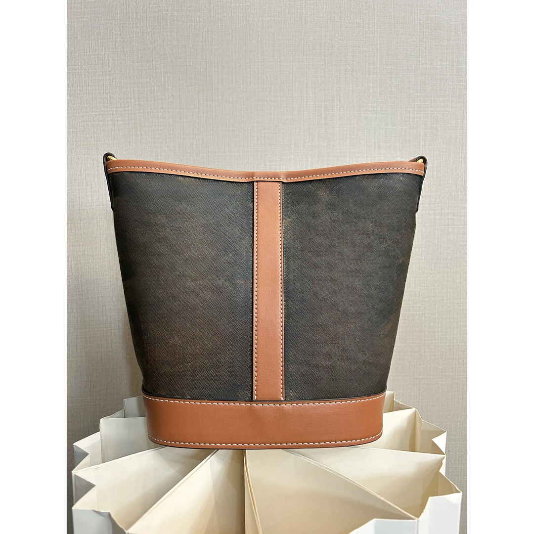 TOLEX2025新款休闲时尚百搭花水桶H女包棕色18cm