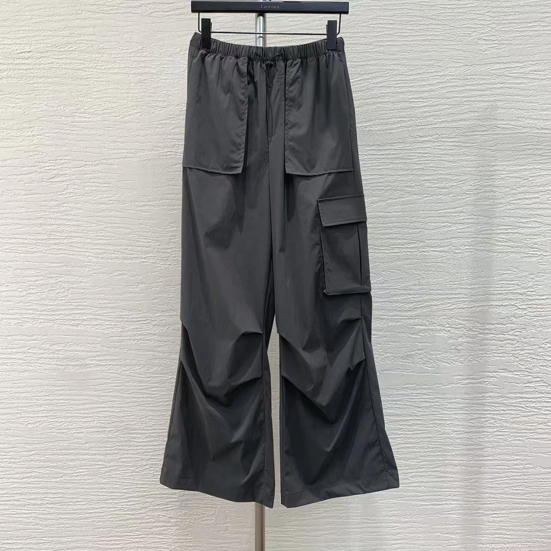 丽姐服饰—PL-(1101)YA家25年宽松显瘦阔腿女士工装裤