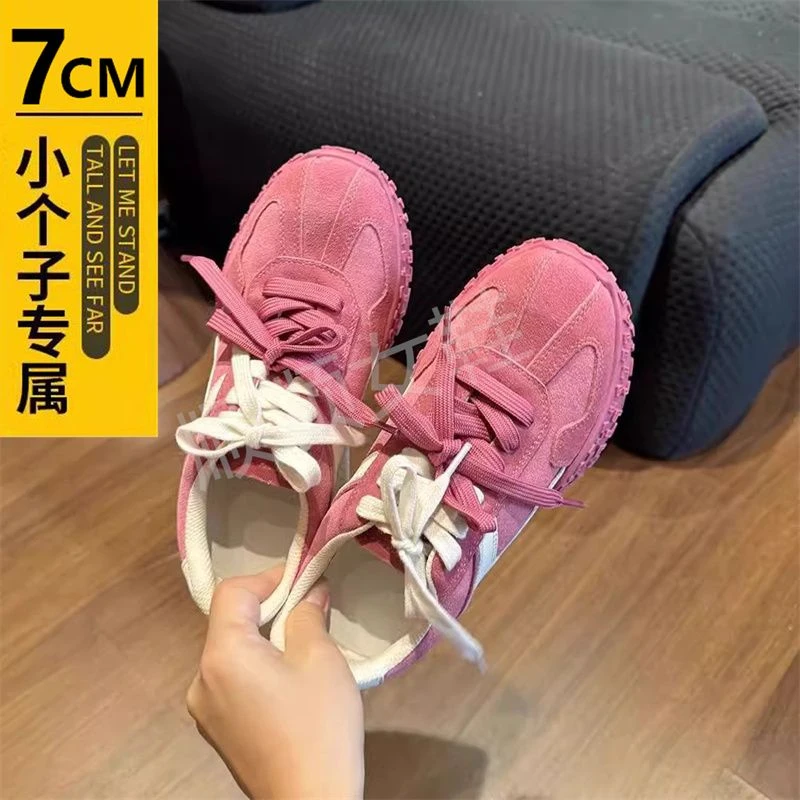 厚底内增高德训鞋女2025新款春夏小个子阿甘鞋休闲运动老爹女鞋子