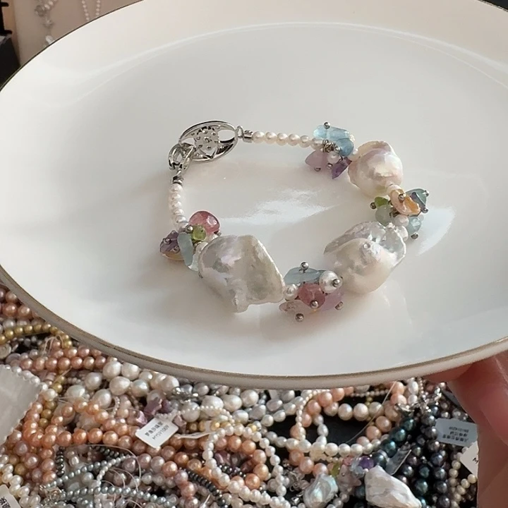 淡水珍珠耳饰合金