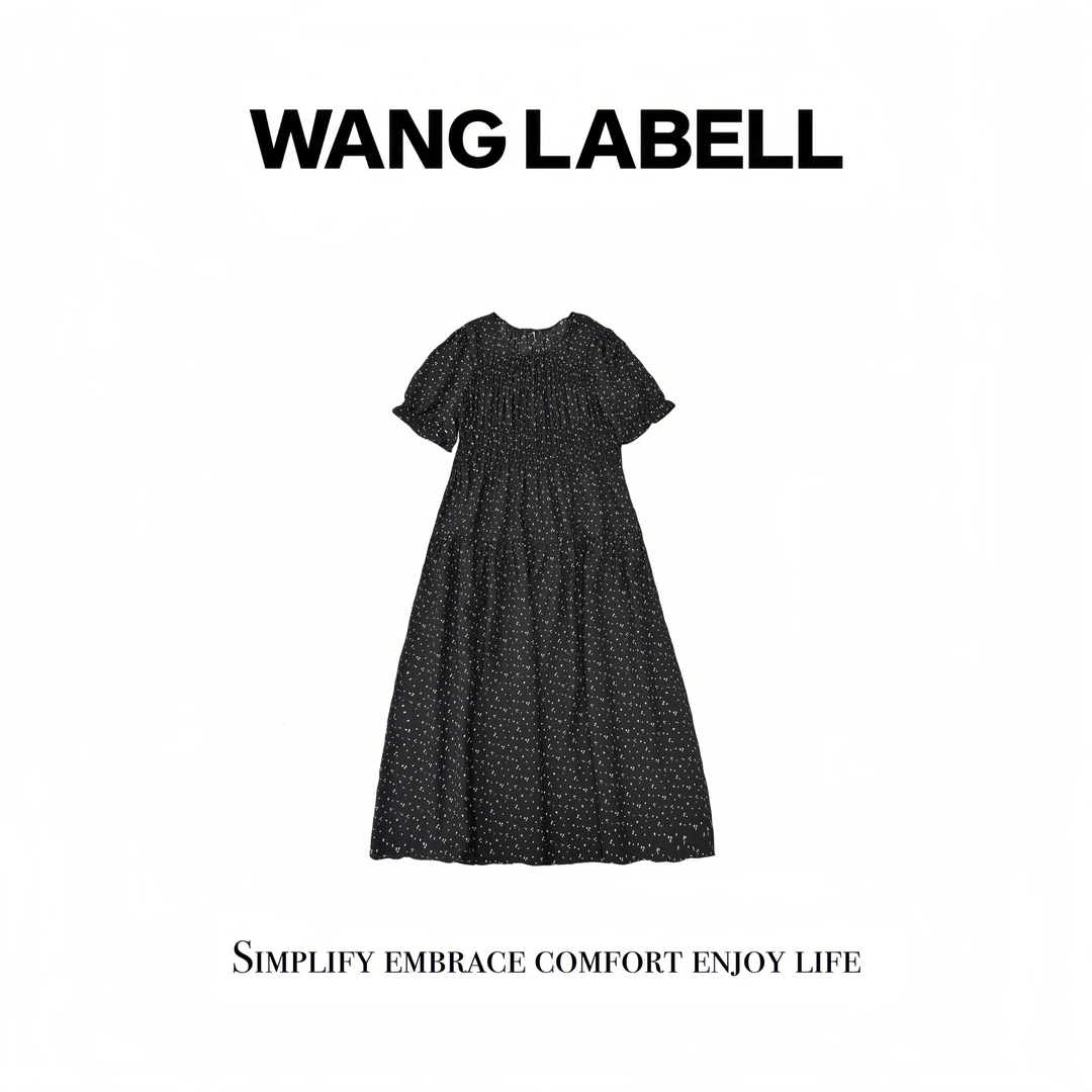 【王斌家】 |  星星点点蚕丝连衣裙  显瘦气质长款法式