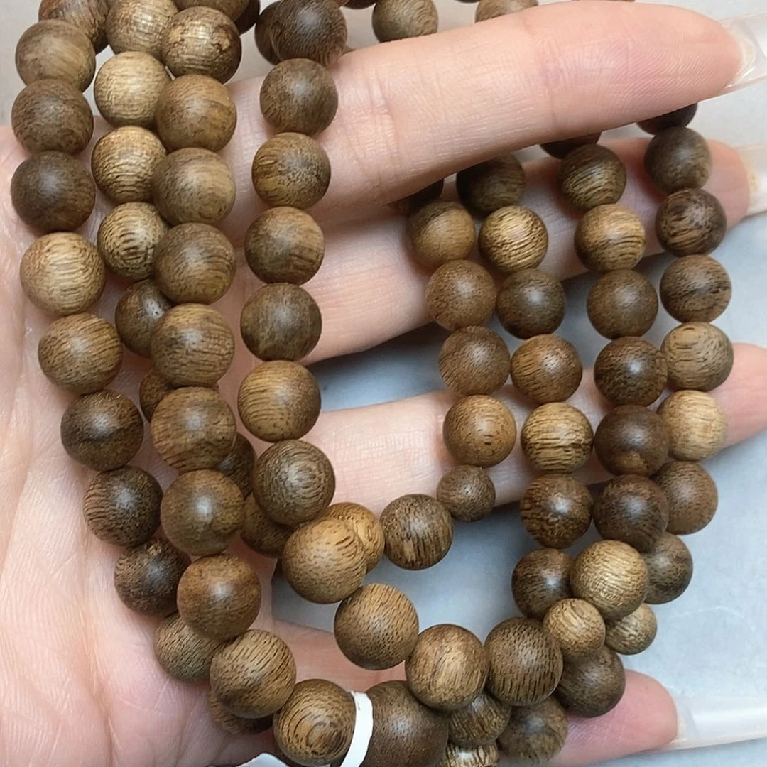 沉香手串文莱虎斑0.9圆珠长串