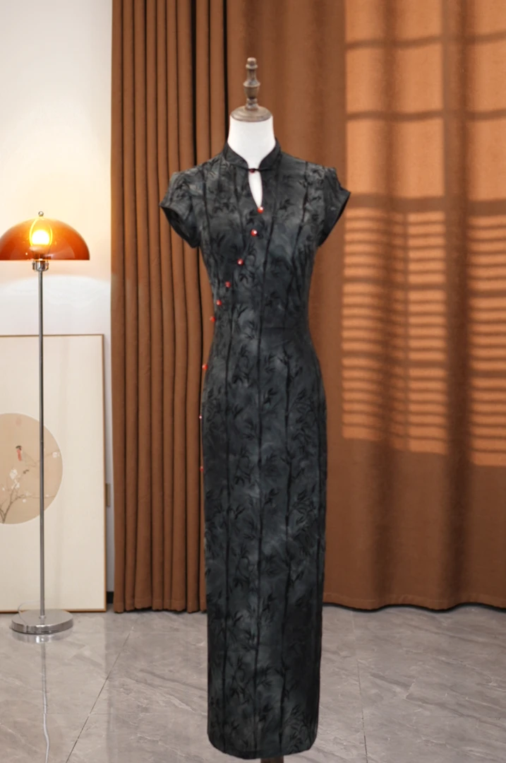 雅木 墨影  春夏款气质百搭旗袍（衣长130左右）