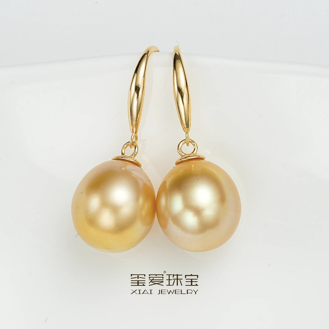 【玺爱门门】MM-33070 海水珍珠南洋金珠耳钉 9-10mm