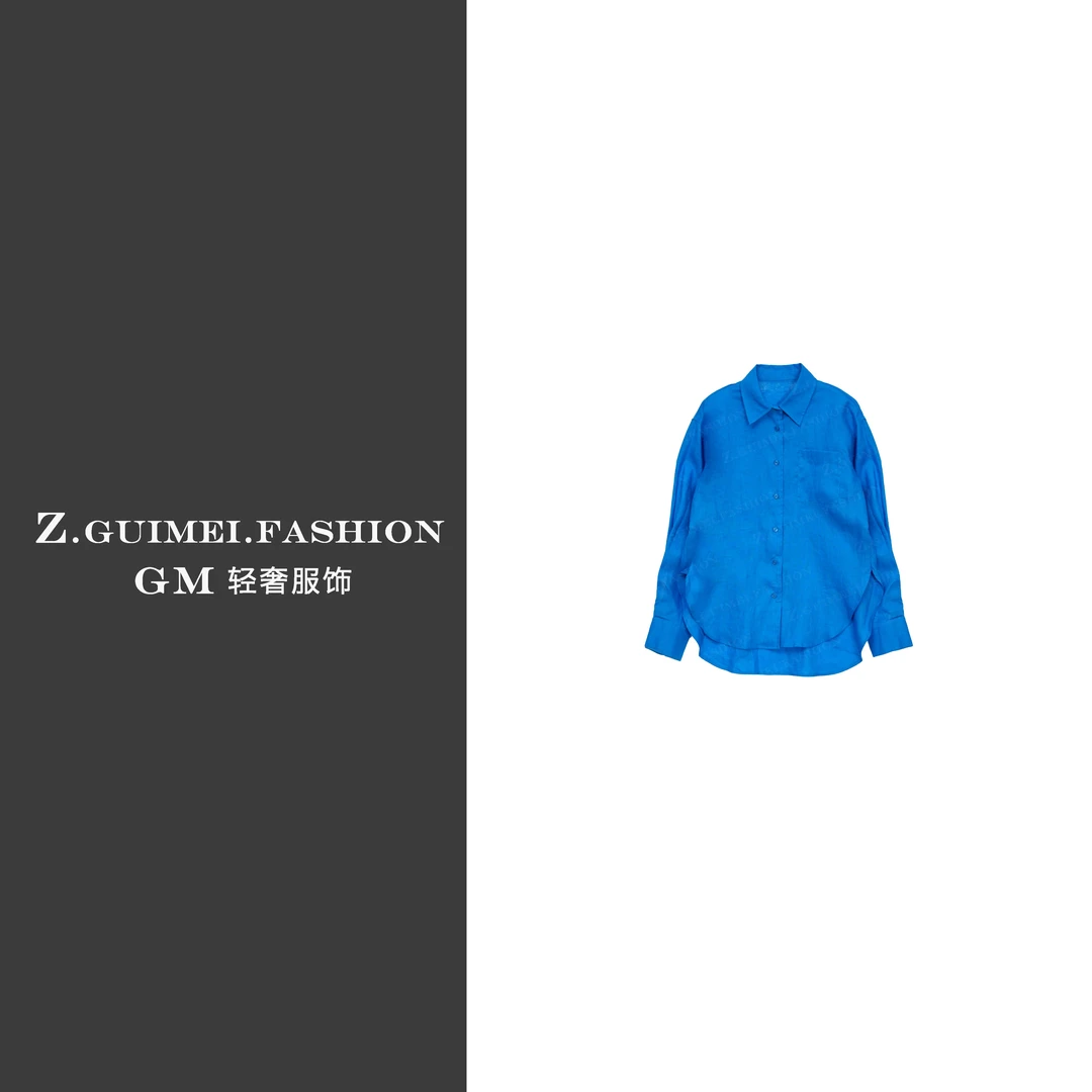 【肆姐高定】时尚休闲亚麻Polo领衬衫XY2843