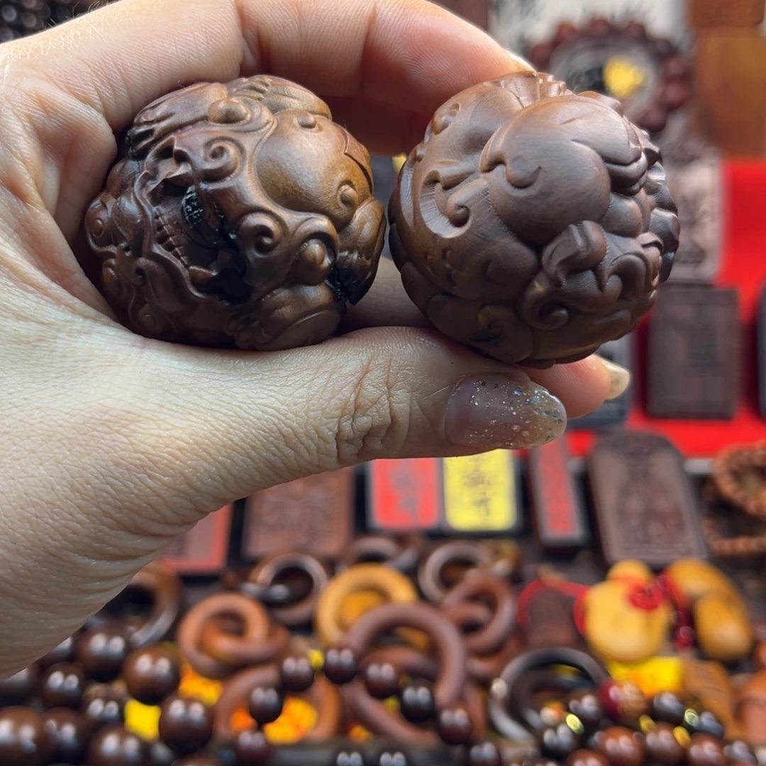 枣木天然雷击枣木手把件