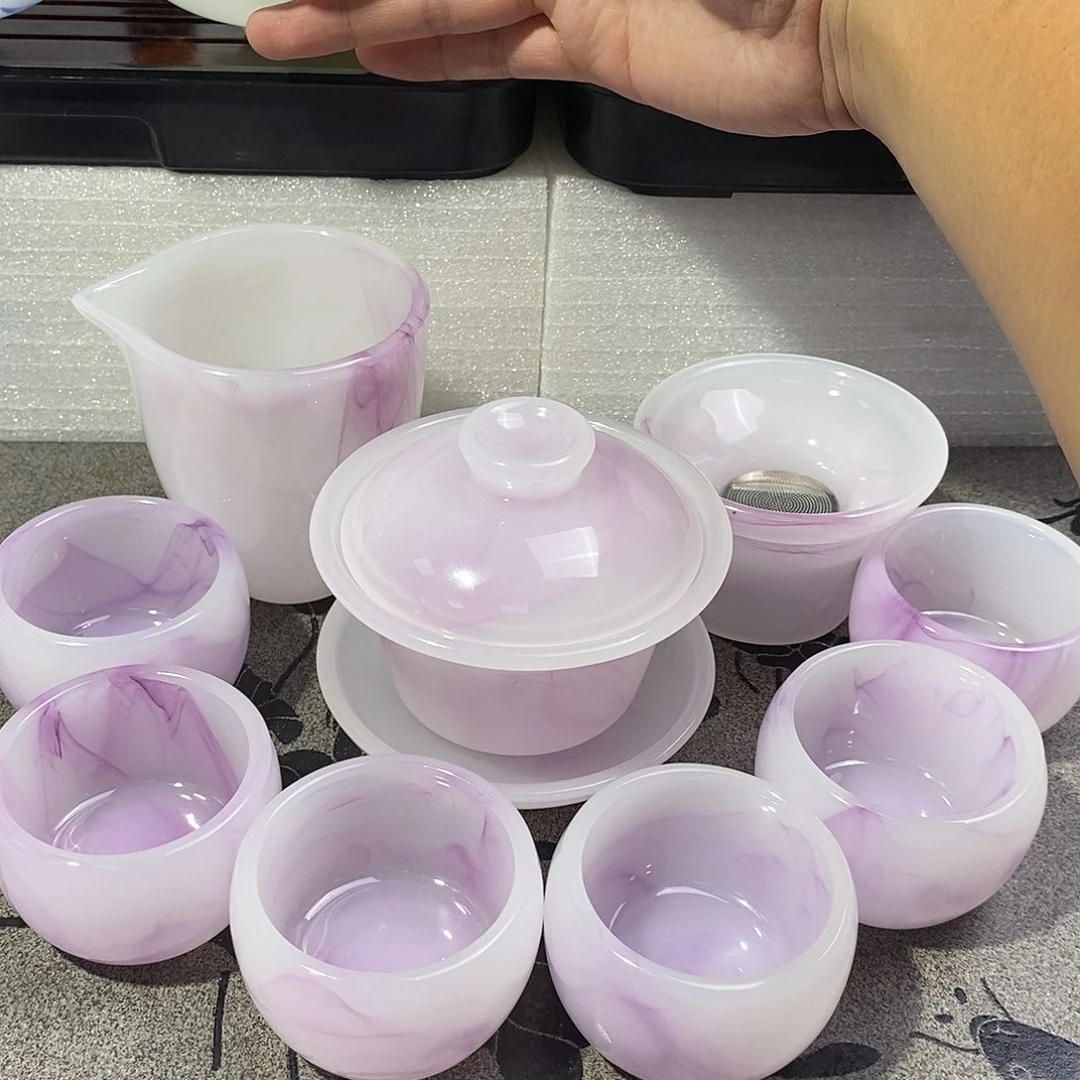 古法琉璃飘紫套装九件套