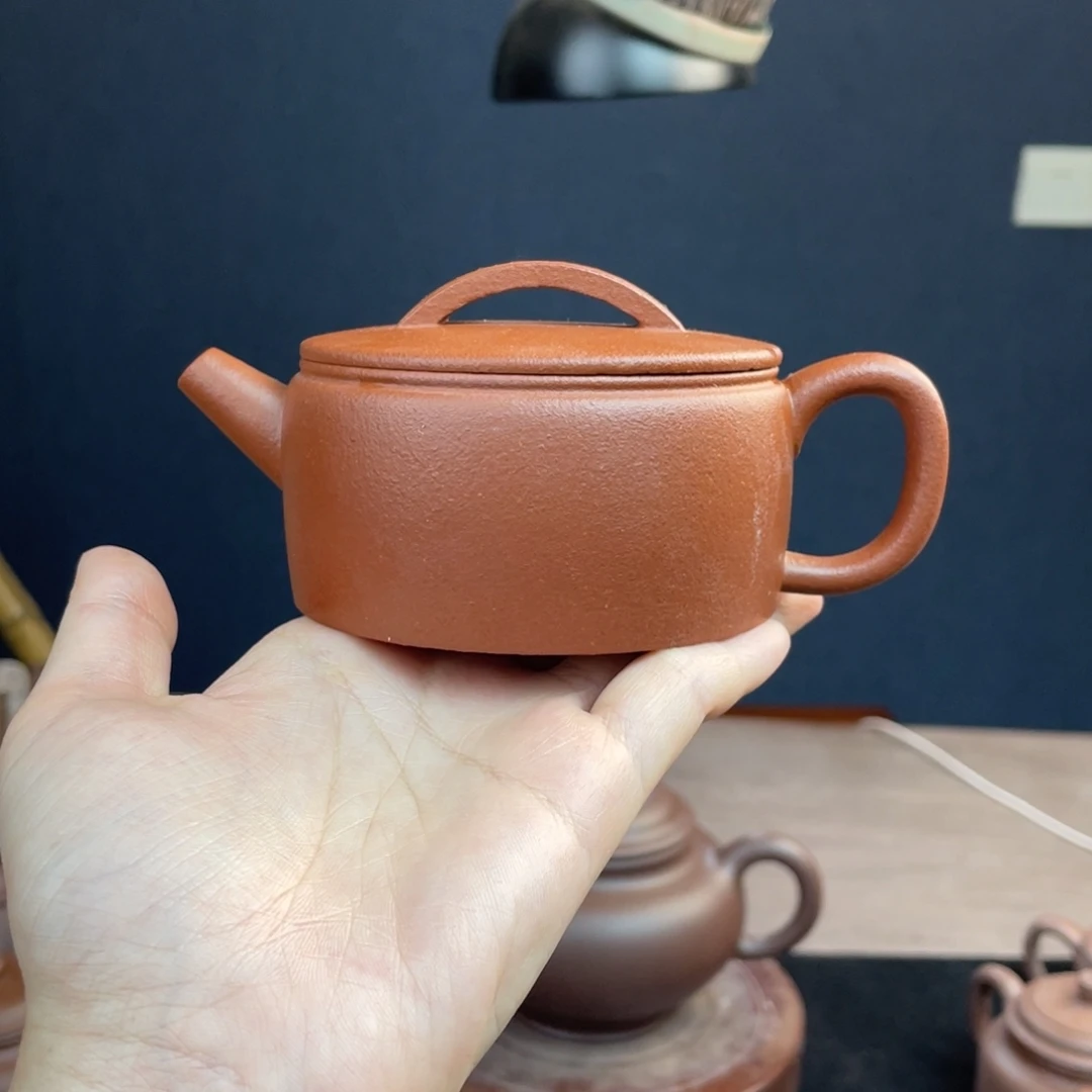 紫砂茶壶半手工纯红降坡汉瓦200cc