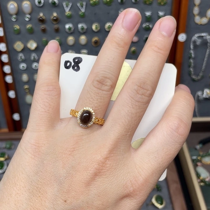 银S925镶嵌戒指和田玉