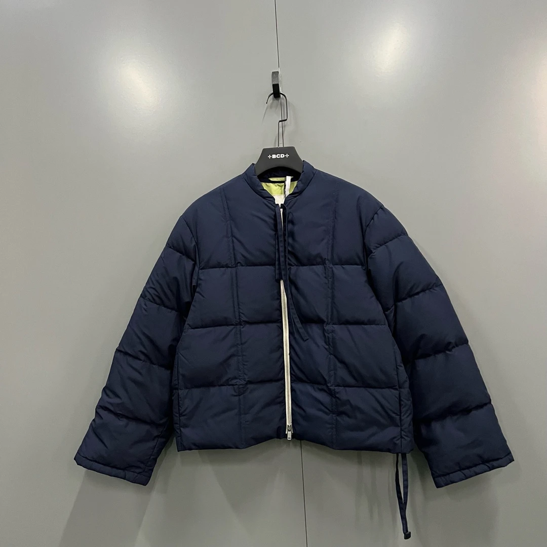 95新  （jp）303 【XP】JIL SANDER 深蓝色立领羽绒服 S码