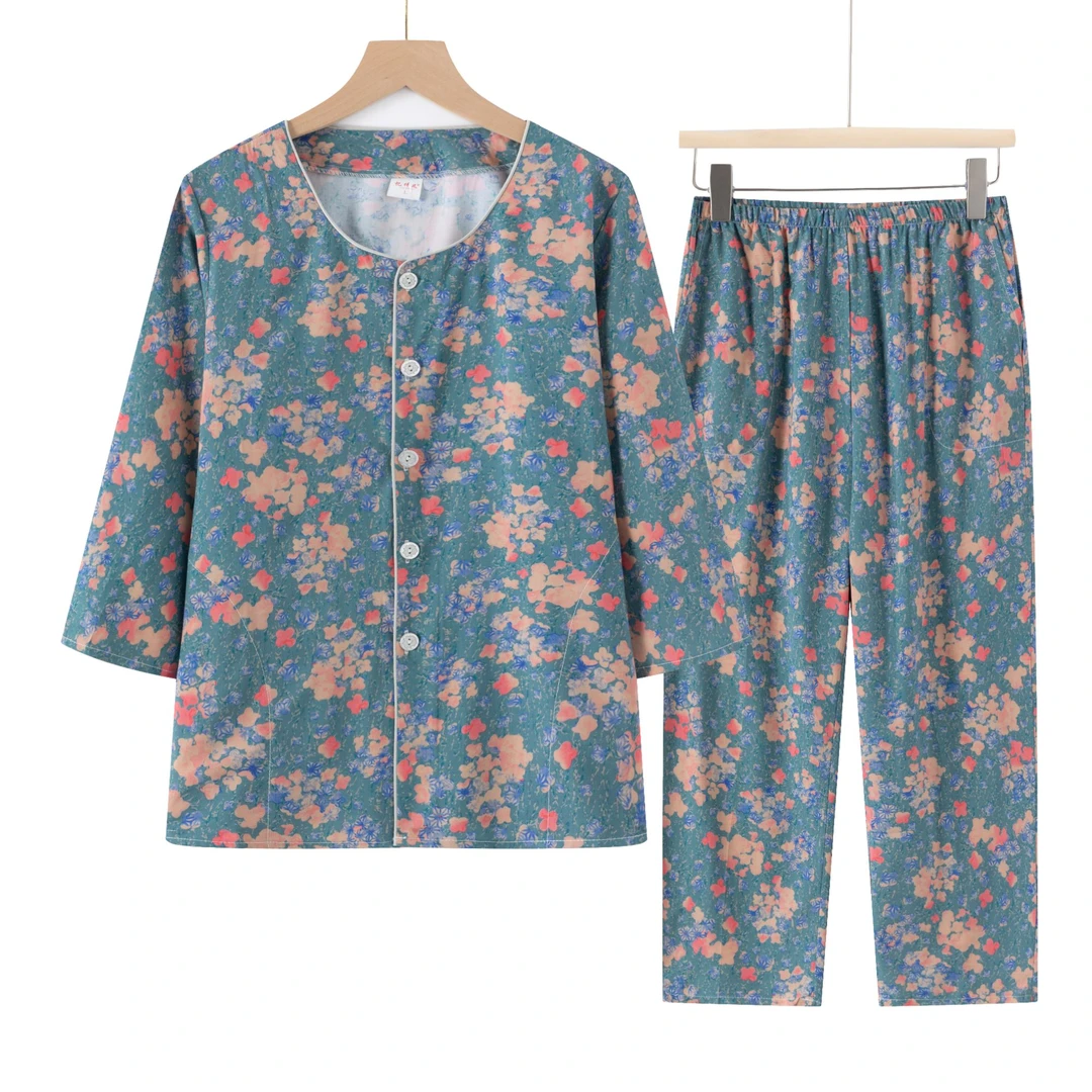 新品升级款莱赛尔开衫棉绸睡衣女春夏季家居服可外出棉绸套装女