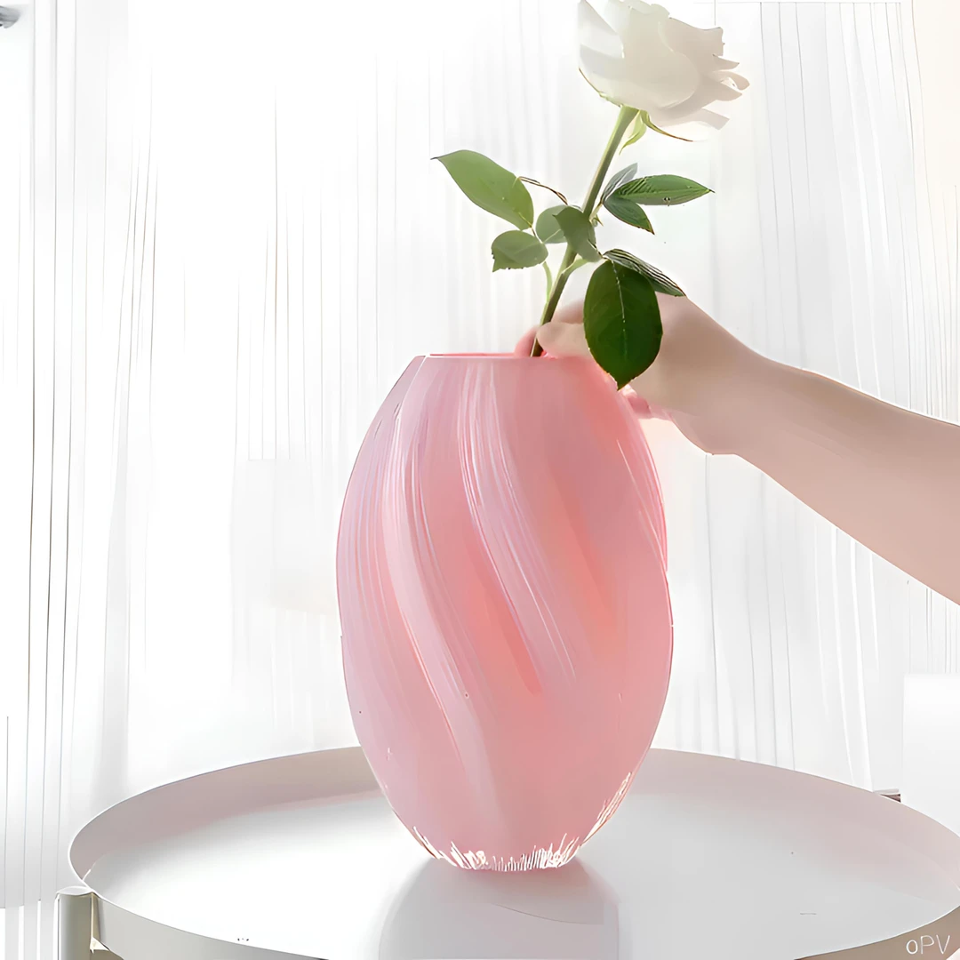 GIOIO轻奢大号麦芽糖加厚玻璃花瓶水养鲜花玫瑰百合客厅餐厅高级