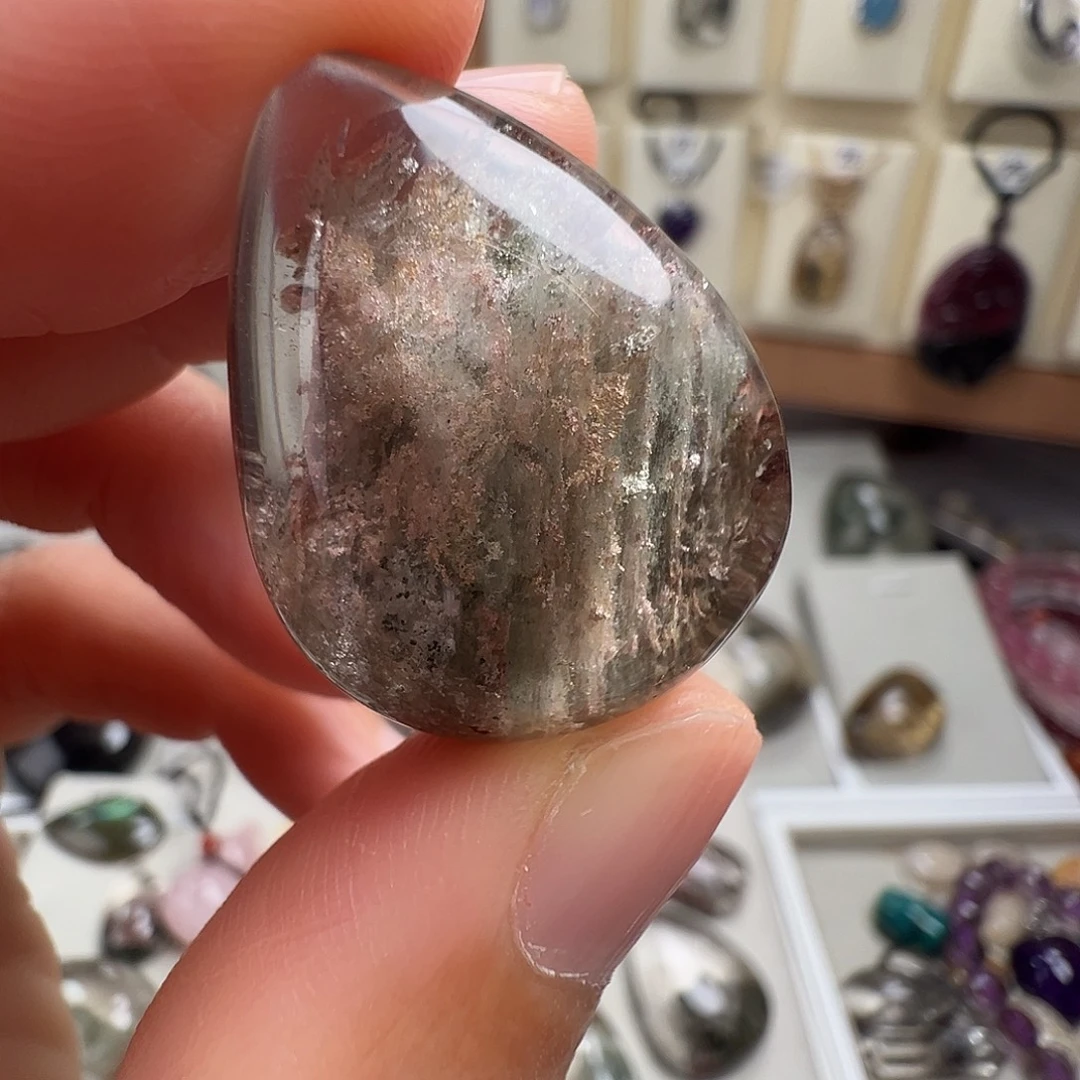 银S925镶嵌颈饰水晶天然幽灵水晶