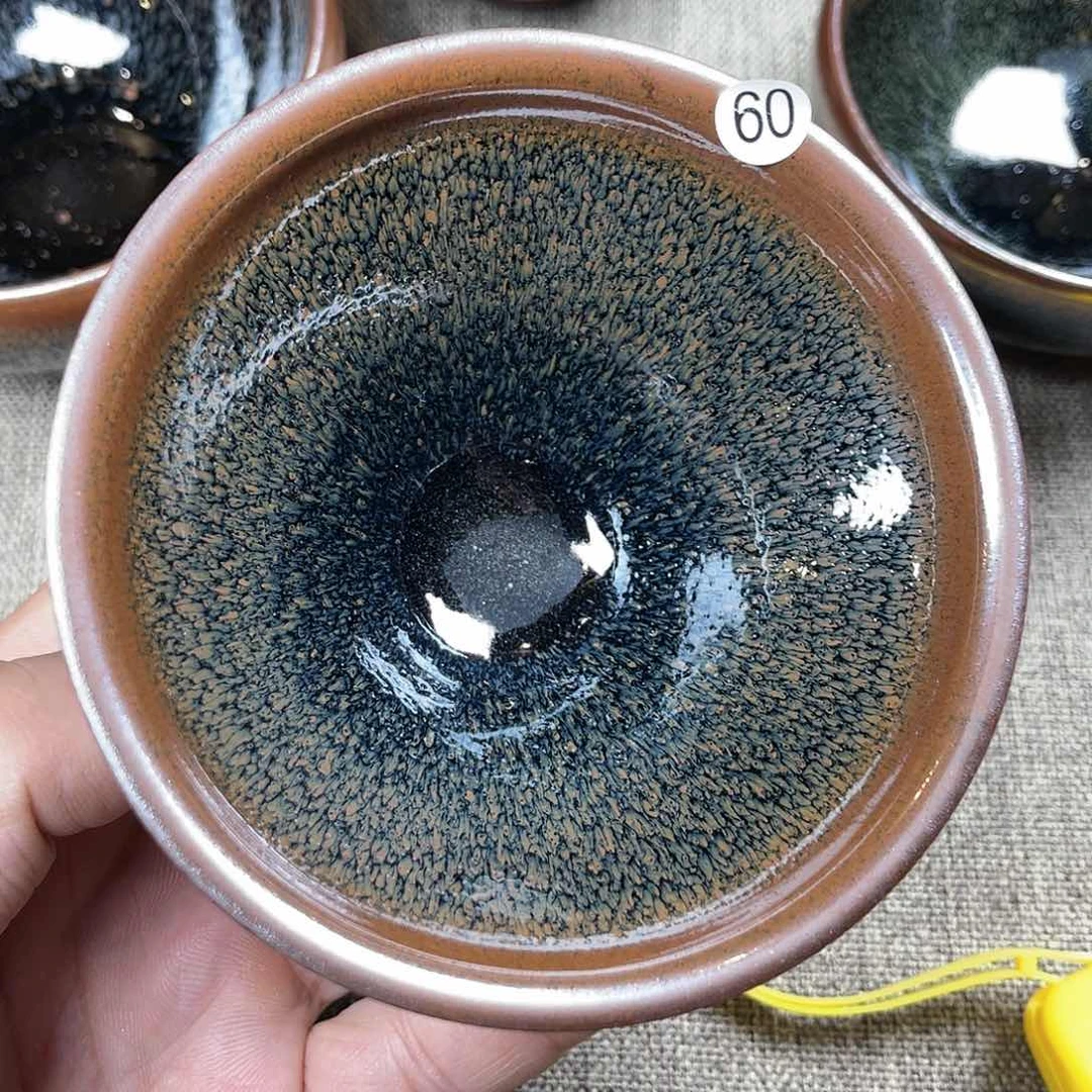 茶盏龙窑柴烧牛牛豪玉兰杯10口径