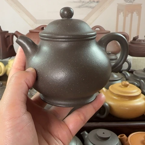 紫砂茶壶梨皮天青240cc