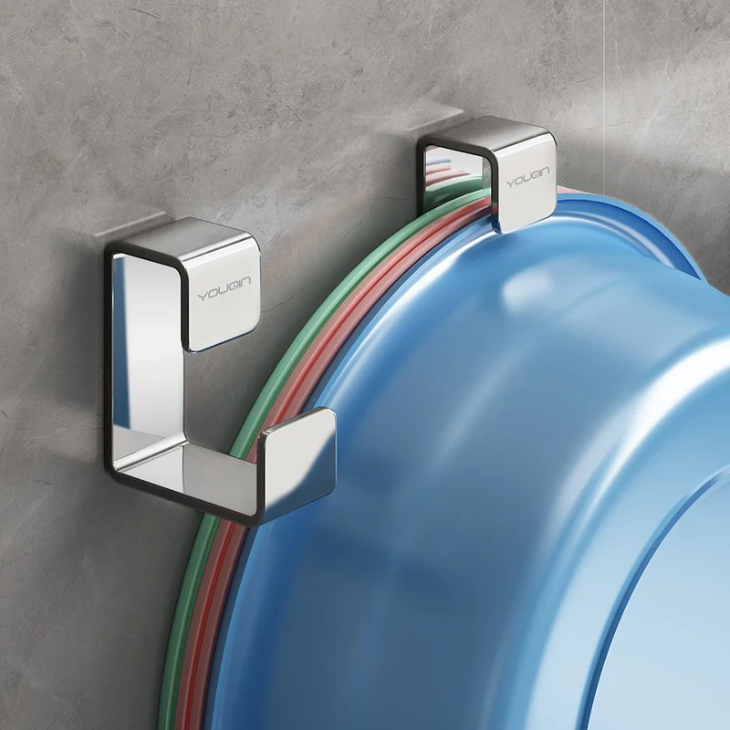 优勤不锈钢洗脸盆收纳架子卫生间浴室免打孔置物架放脸盆卫浴挂钩