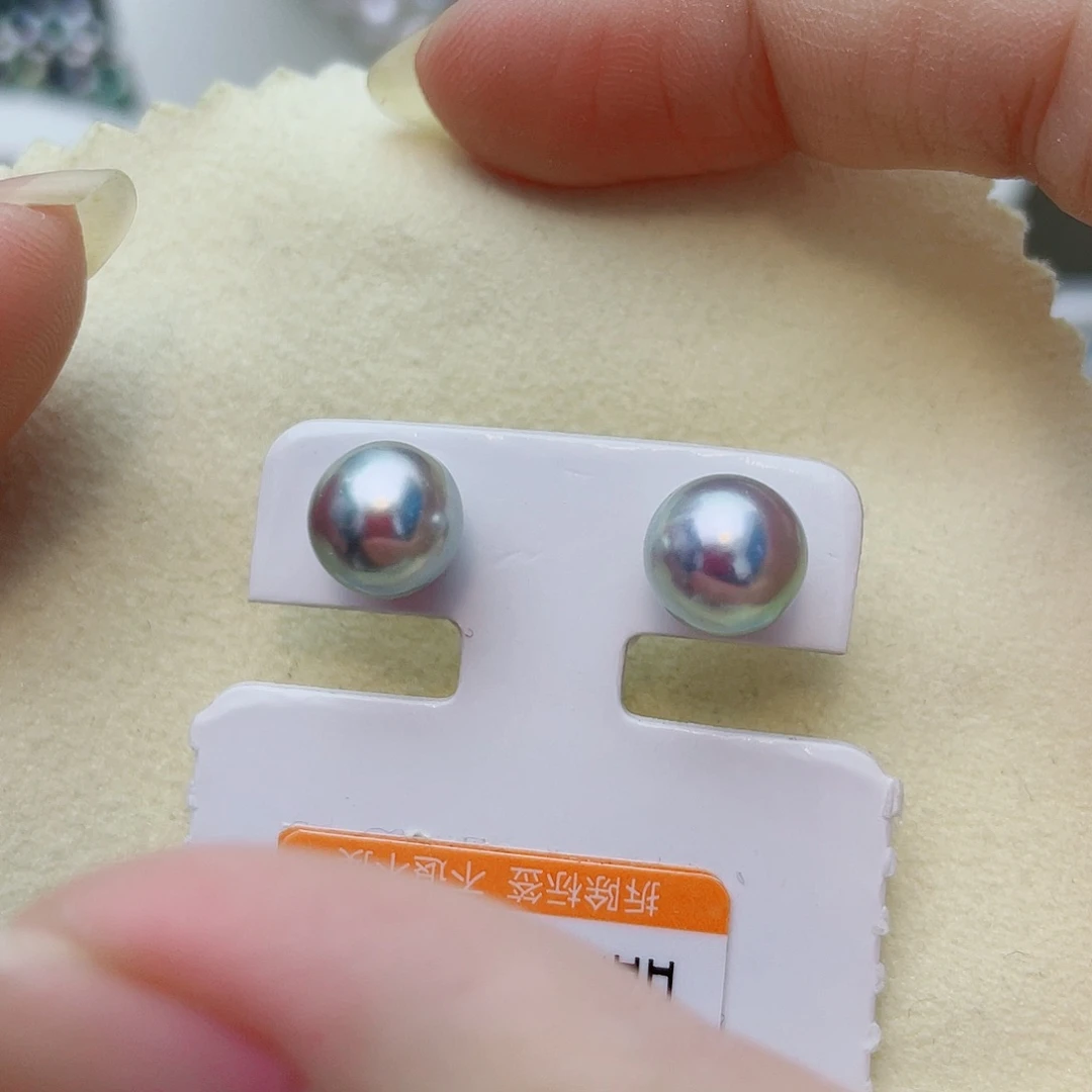 海水珍珠银S925镶嵌耳饰w32