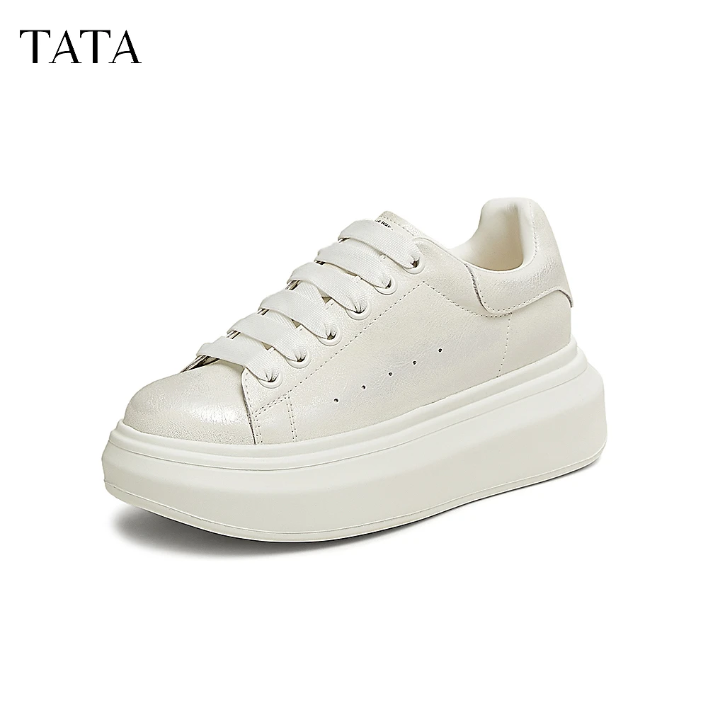 TATA他她2025春新款厚底休闲板鞋轻便运动松糕小白鞋女鞋WU504AM5