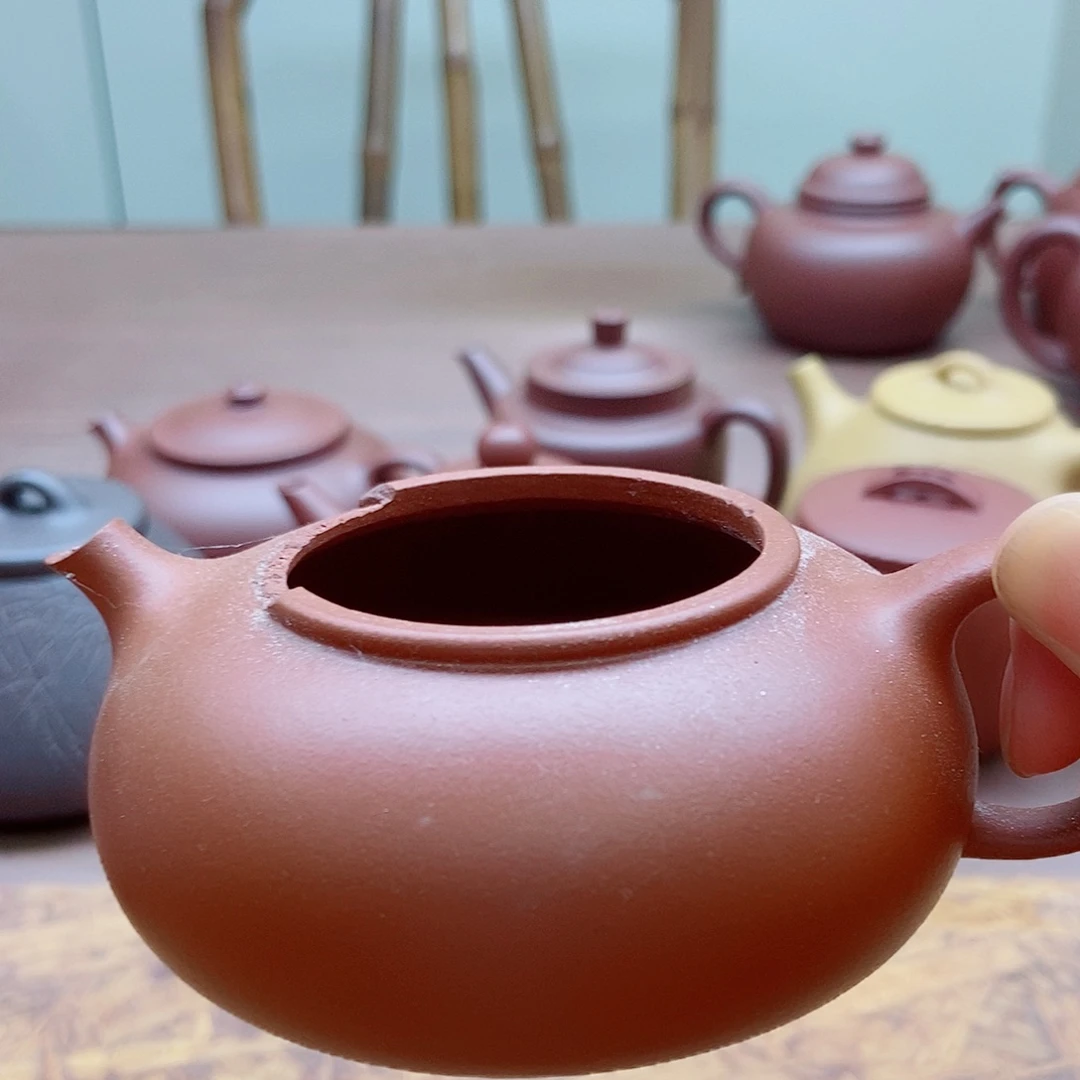 茶壶紫砂朱泥壶寒江