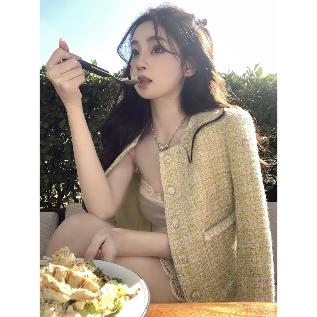 你的懒懒llan 24C法式小香风超好看编制短款外套女上衣LL-23113