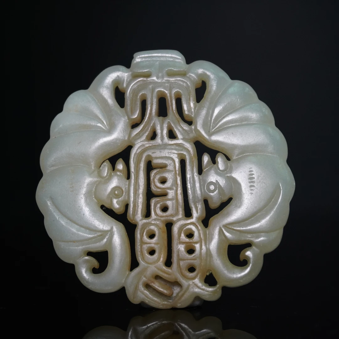清代和田玉天官赐福佩/369876/收藏/传承/【友谊文物商店】