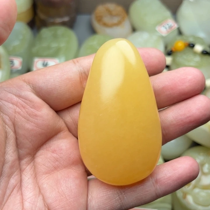 石材方解石手把件