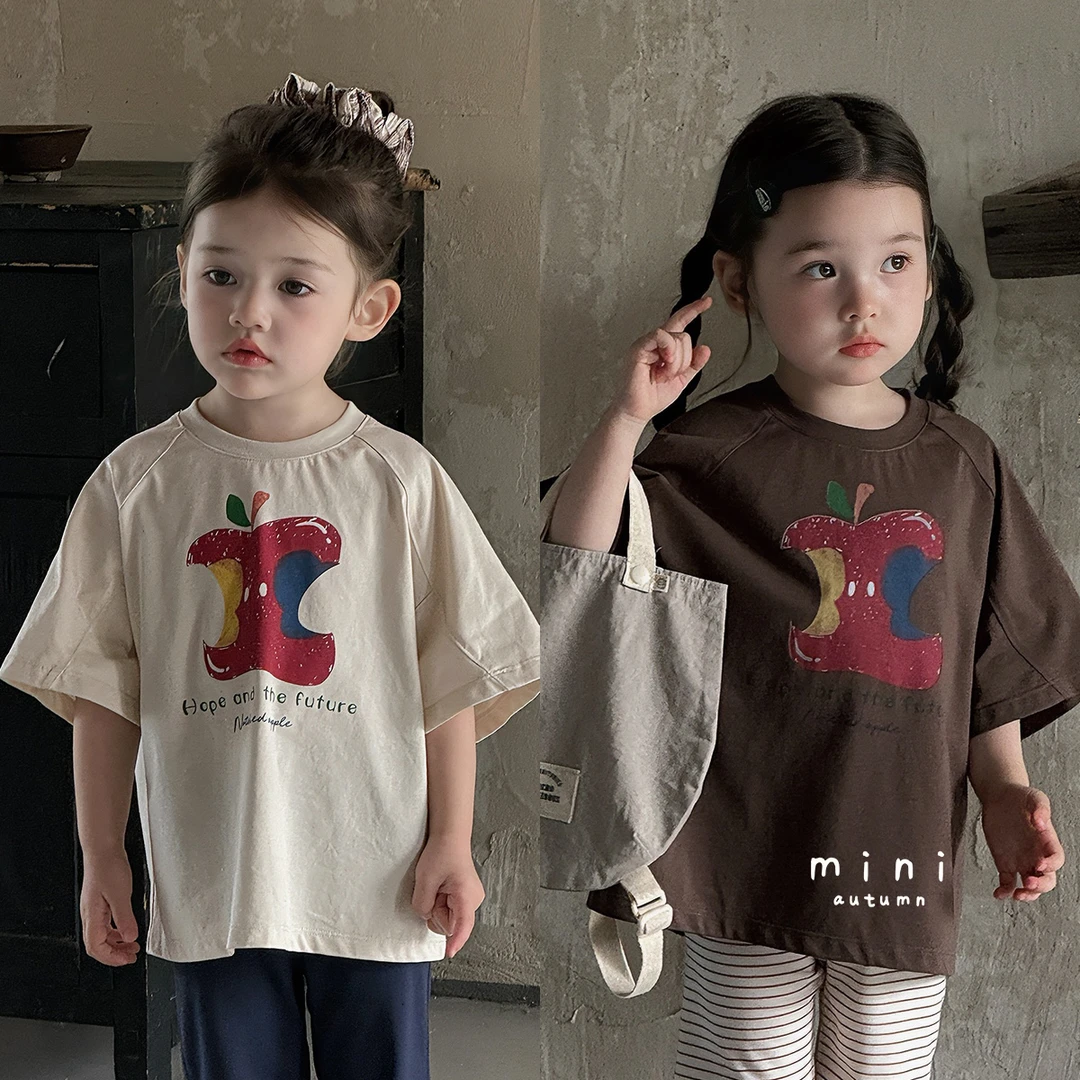 现货「MINI AUTUMN」【搭配零出错】苹果短袖T恤女小童夏上衣XX053