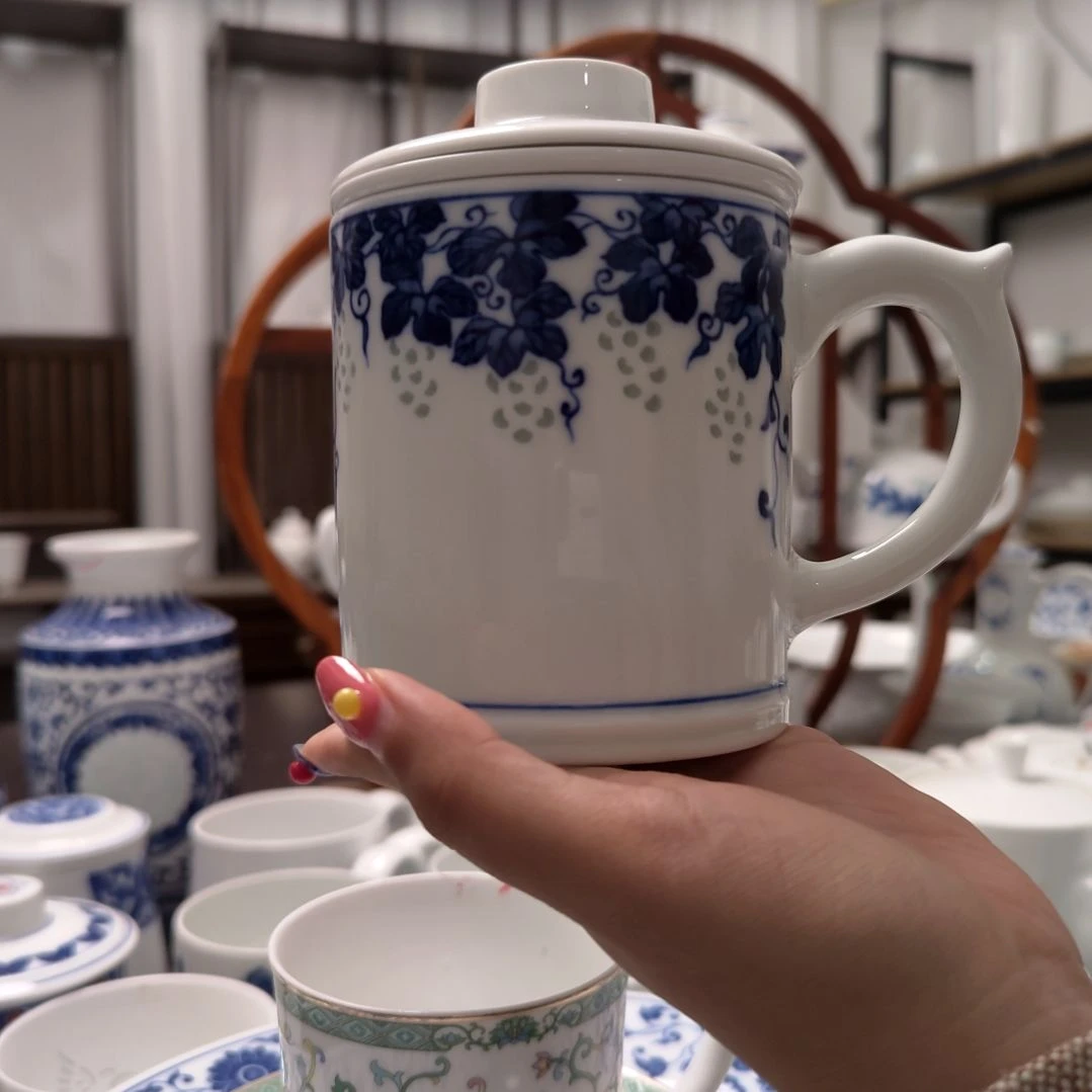 陶瓷手绘多子多福茶漏杯三件套