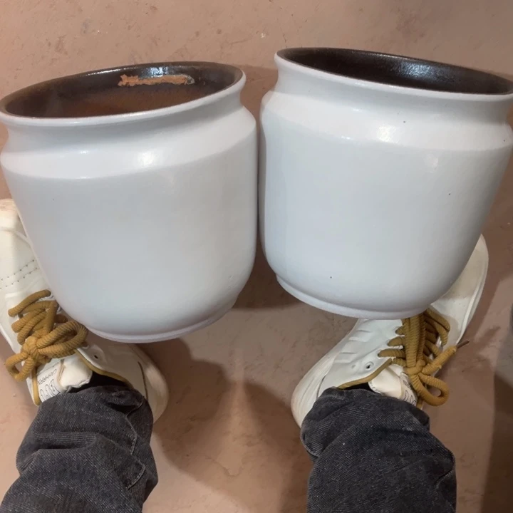 花盆紫砂口径20高度20两只小瑕疵