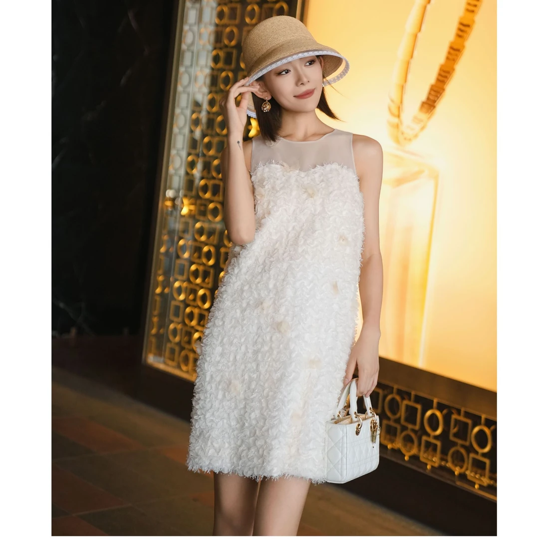 limil/丽米儿立体盘花设计款连衣裙950003