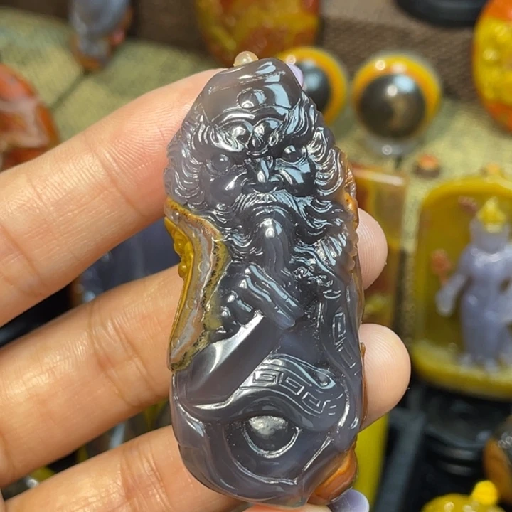 玛瑙/玉髓未镶嵌珠宝奇石北票黑钟馗4888