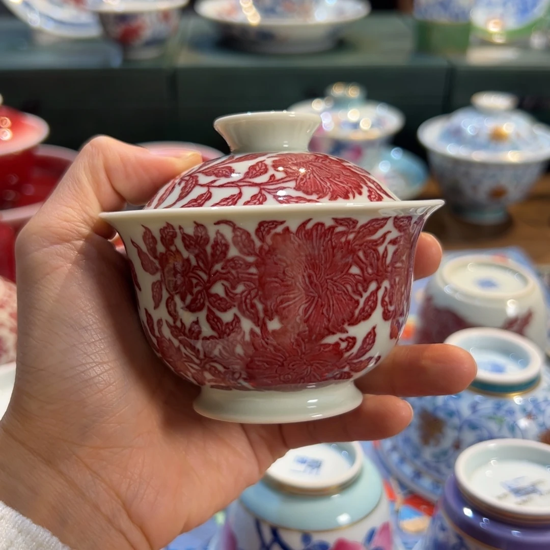 正绎堂釉里红山茶花