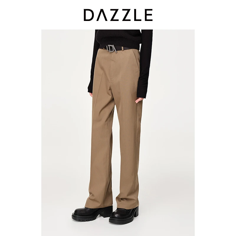 DAZZLE地素春秋精纺羊毛直筒西装裤2H1Q408