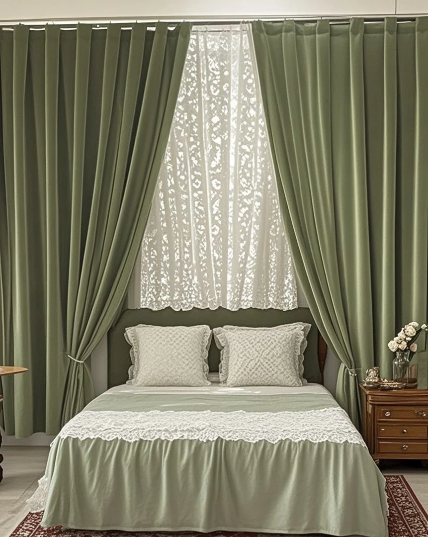 一层式卧室床头窗帘，颜色和高度需要备注