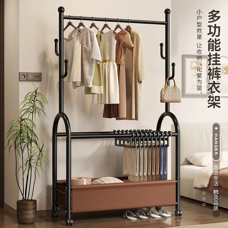 衣帽架落地卧室家用房间挂衣架置物晾衣架简易移动收纳挂衣服架子