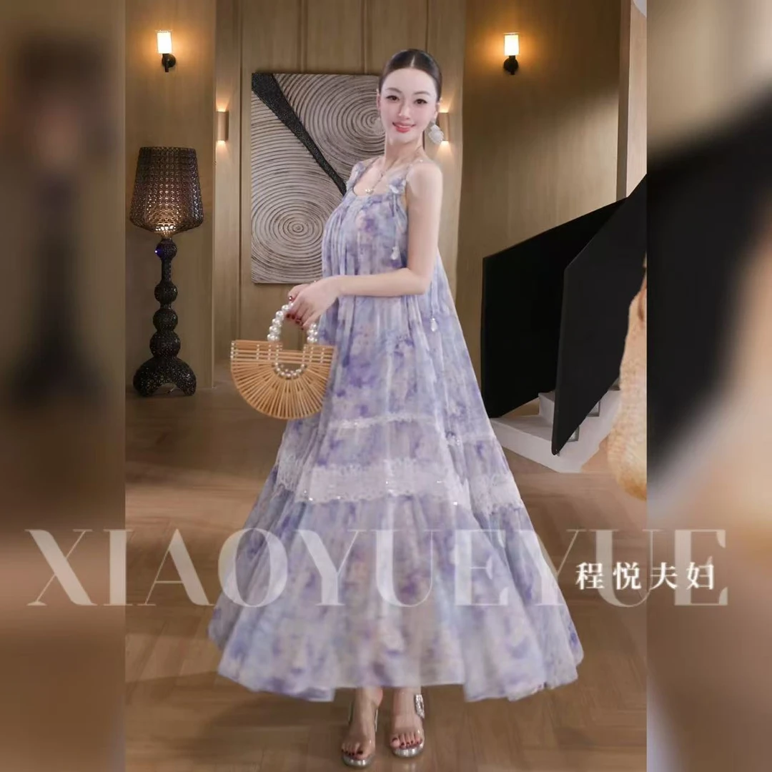 【温柔蔷薇】A-02139超仙绝美紫色连衣裙纯欲慵懒风女装