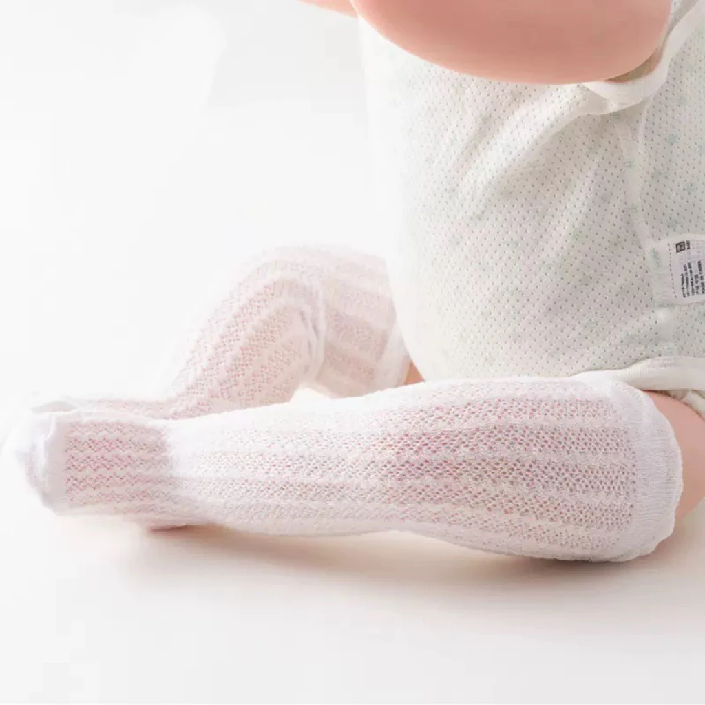 婴儿长筒袜过膝儿童袜子夏天薄款新生儿棉袜春夏季宝宝网眼防蚊袜