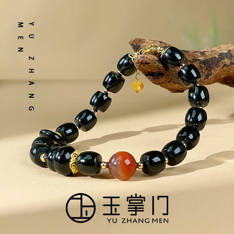玉掌门-FL967-18K金镶嵌和田玉桶珠-直切珠 豪华搭配手链