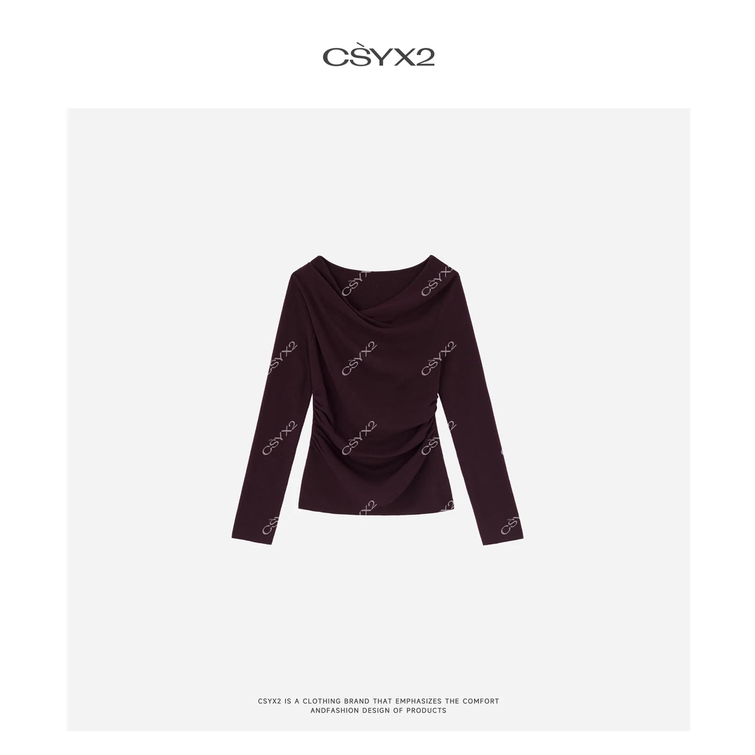 CSYX2 | 一字肩【晚烟罗】 修身荡领长袖CAQM014