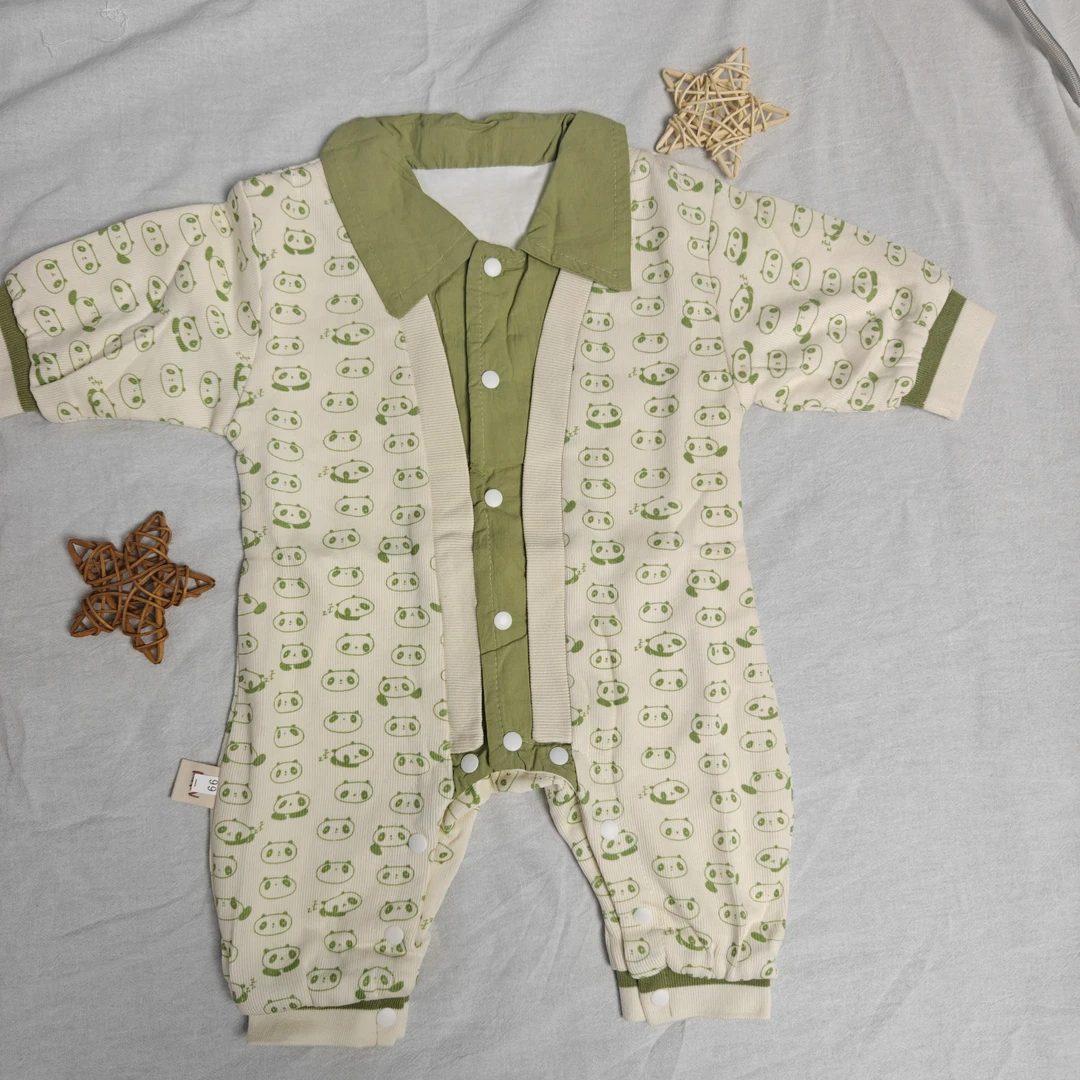 卡通休闲风双层A类春秋长袖长爬爬服幼儿宝宝