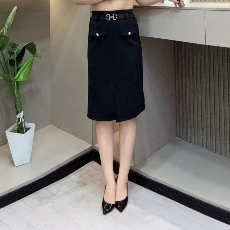 早春半身长裙-鸿 9618时尚加薄绒洋气贴标显瘦款胖MM大码女装新款