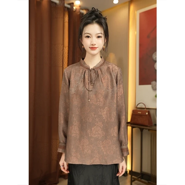 【林典】新中式桑蚕丝香云纱上衣280