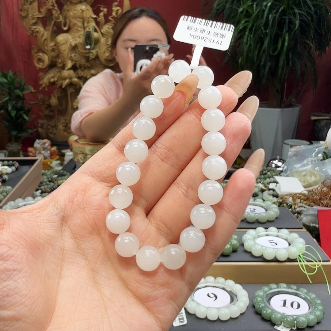 未镶嵌和田玉手链卡10新疆且末金山羊脂